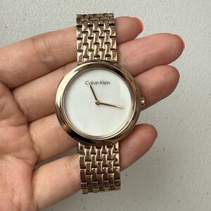 Calvin Klein Women’s Quartz Carnation Gold Mesh Bracelet Watch 28mm Steel